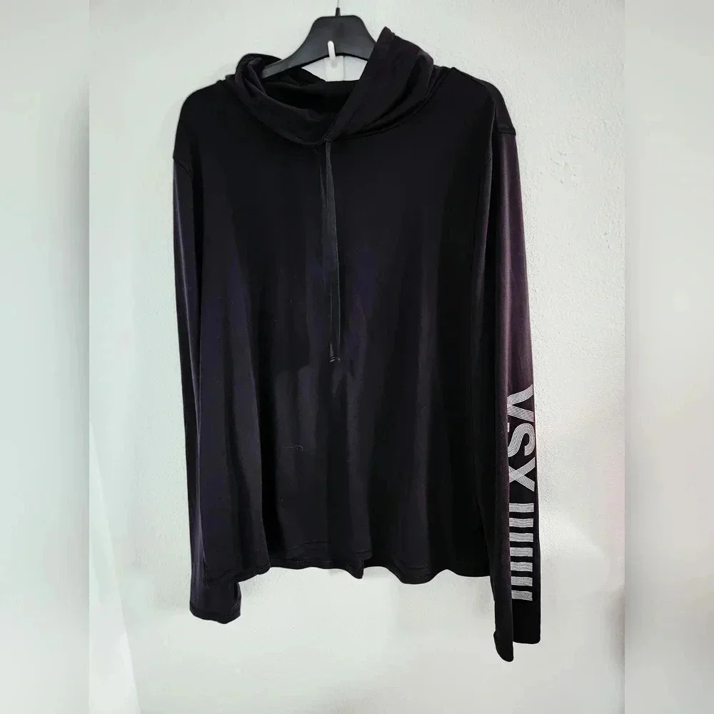 Victora Secret Sport Womans Black Long-Sleeve Tee Size Large